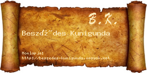 Beszédes Kunigunda névjegykártya